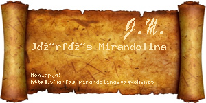 Járfás Mirandolina névjegykártya